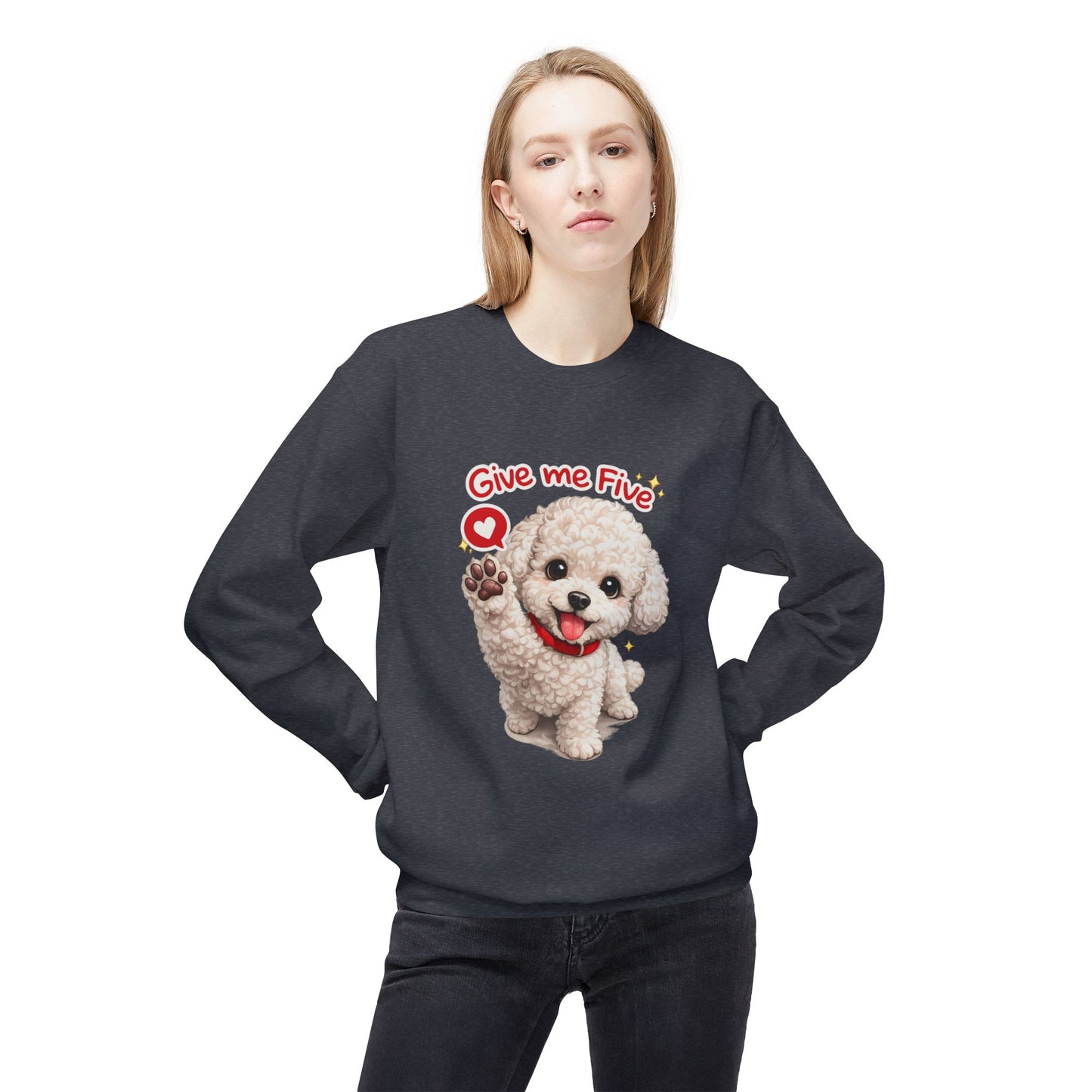 Give Me Five Cute Dog Sweatshirt | Eco-Limited