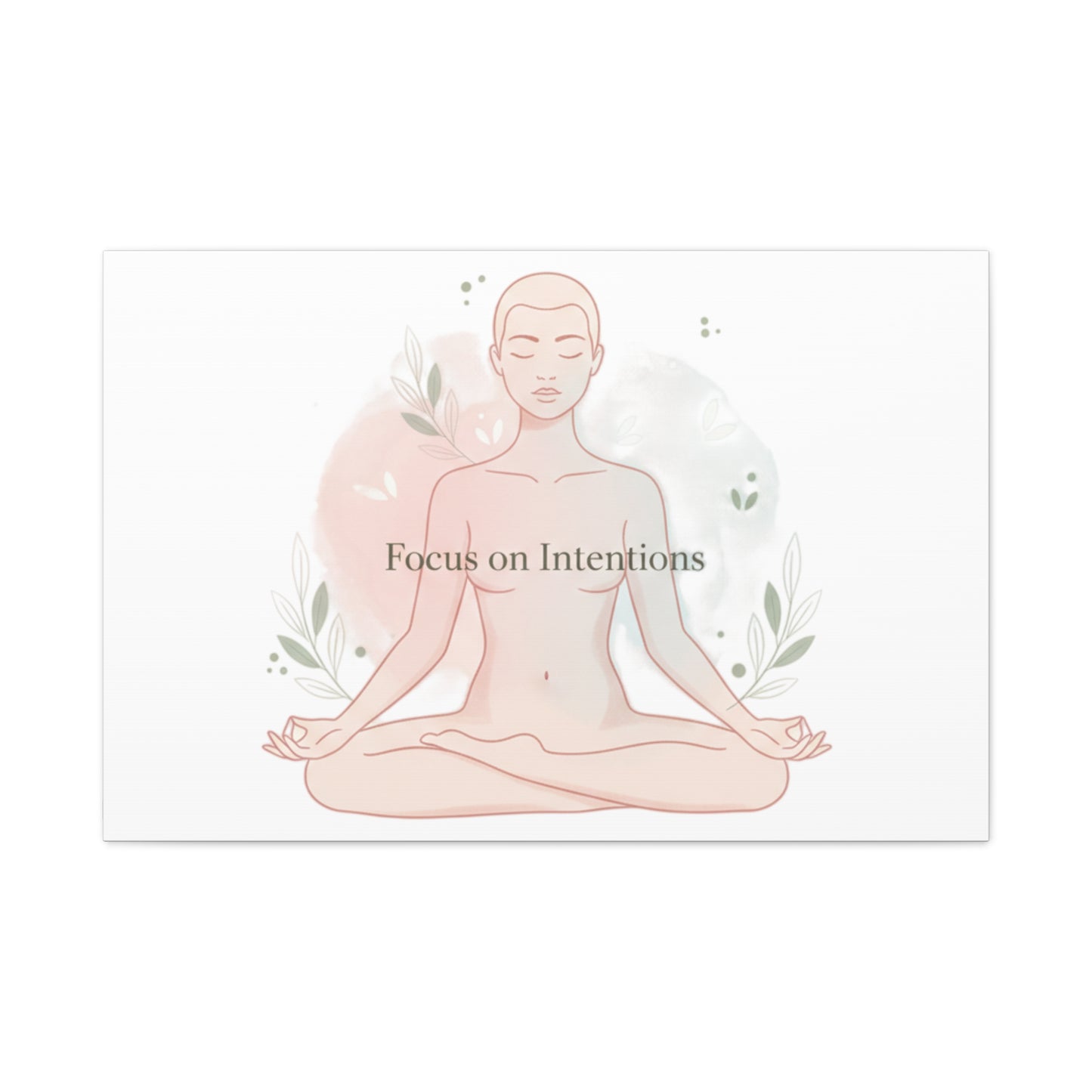 Focus on Intentions Canvas | Gentle Wellness Wall Art, Pastel Gradient Meditation Print