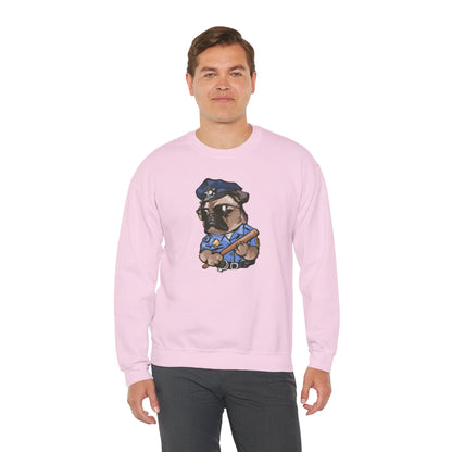 Police Pug Graphic Crewneck Sweatshirt|Eco-Friendly - Limited