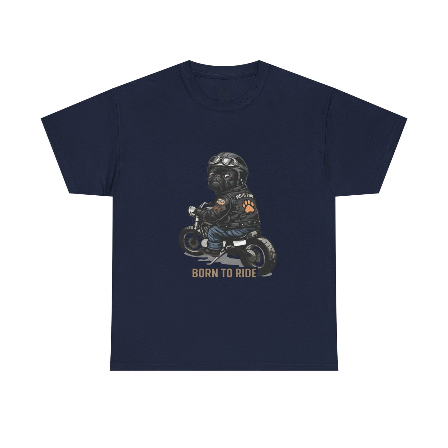 Moto Pug Born To Ride T-Shirt | Eco-Limited