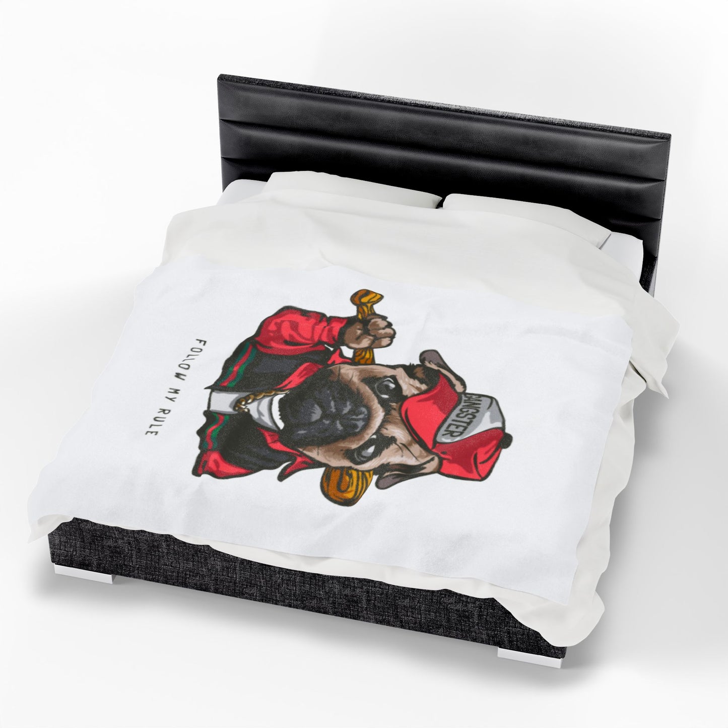 Gangster Pug Throw Velveteen Plush Blanket