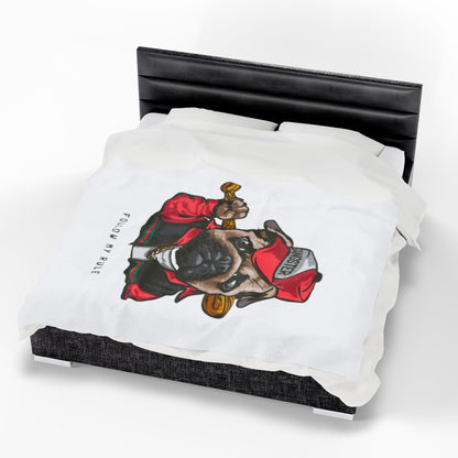 Gangster Pug Throw Velveteen Plush Blanket