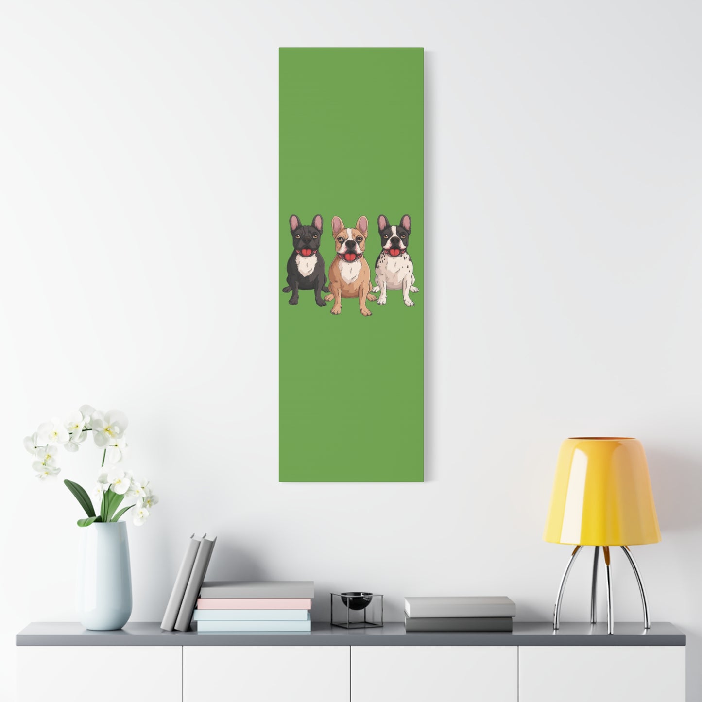 French Bulldog Trio Canvas Wall Art|Eco-Friendly - Limited