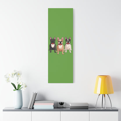 French Bulldog Trio Canvas Wall Art|Eco-Friendly - Limited
