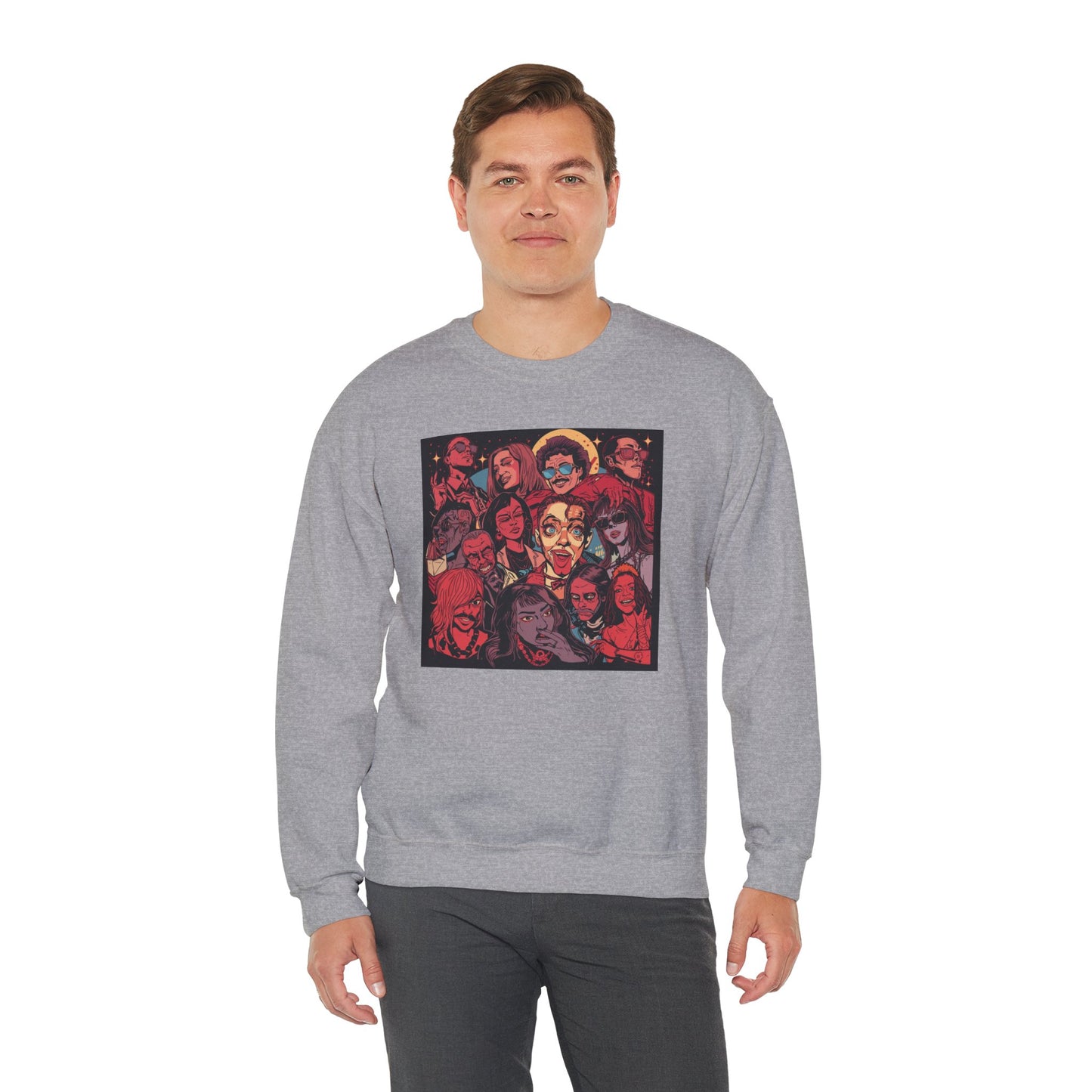 Rock Band Faces Art Sweater | Eco-Limited