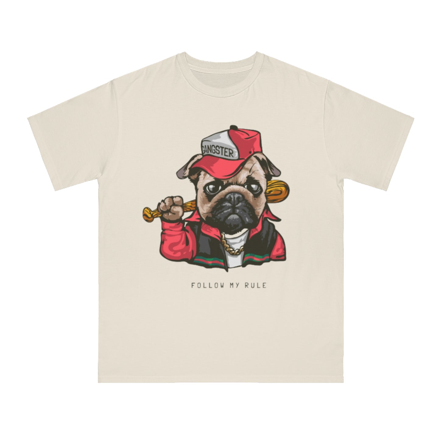 Organic Gangster Pug T-Shirt | Organic-Limited