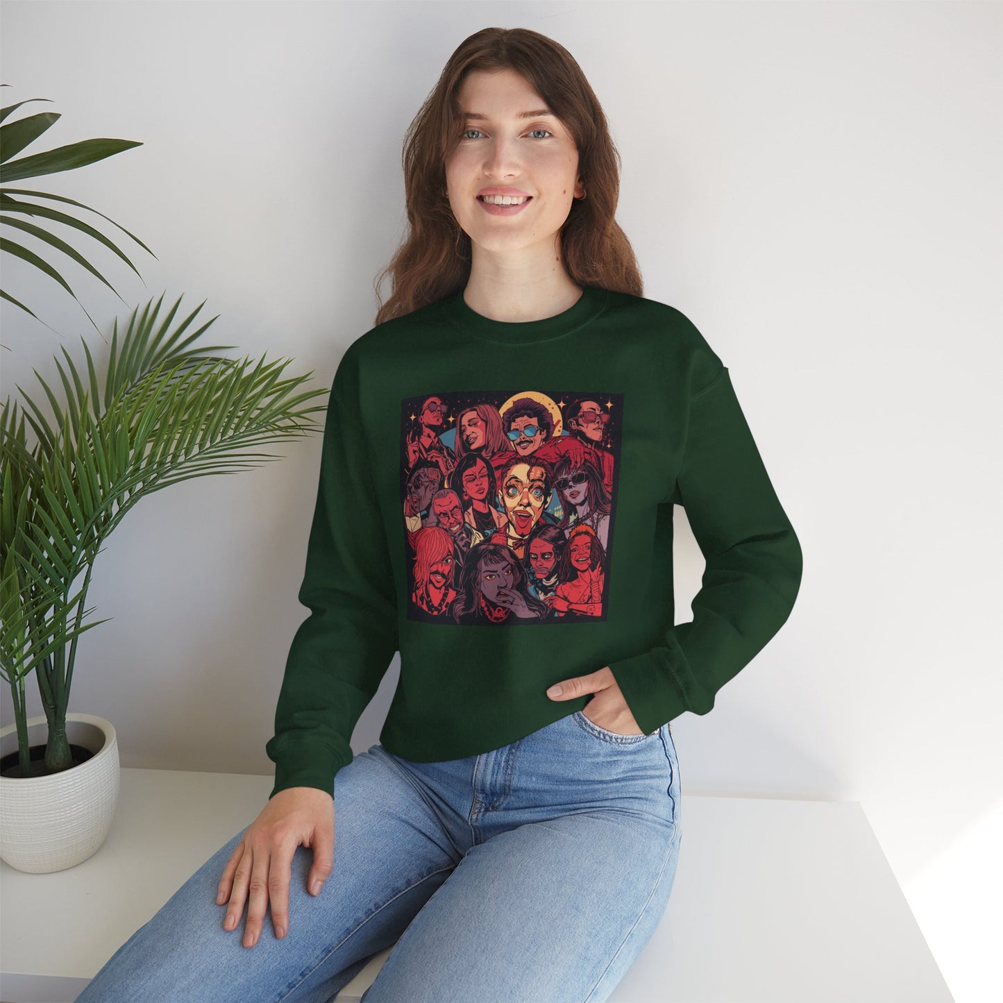 Rock Band Faces Art Sweater | Eco-Limited