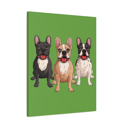 French Bulldog Trio Canvas Wall Art|Eco-Friendly - Limited