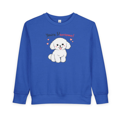 'You're Pawsome!' Cute White Puppy Kids Pullover