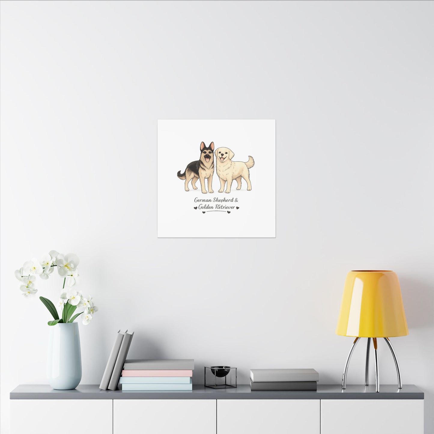 German Shepherd & Golden Retriever Canvas Wall Art