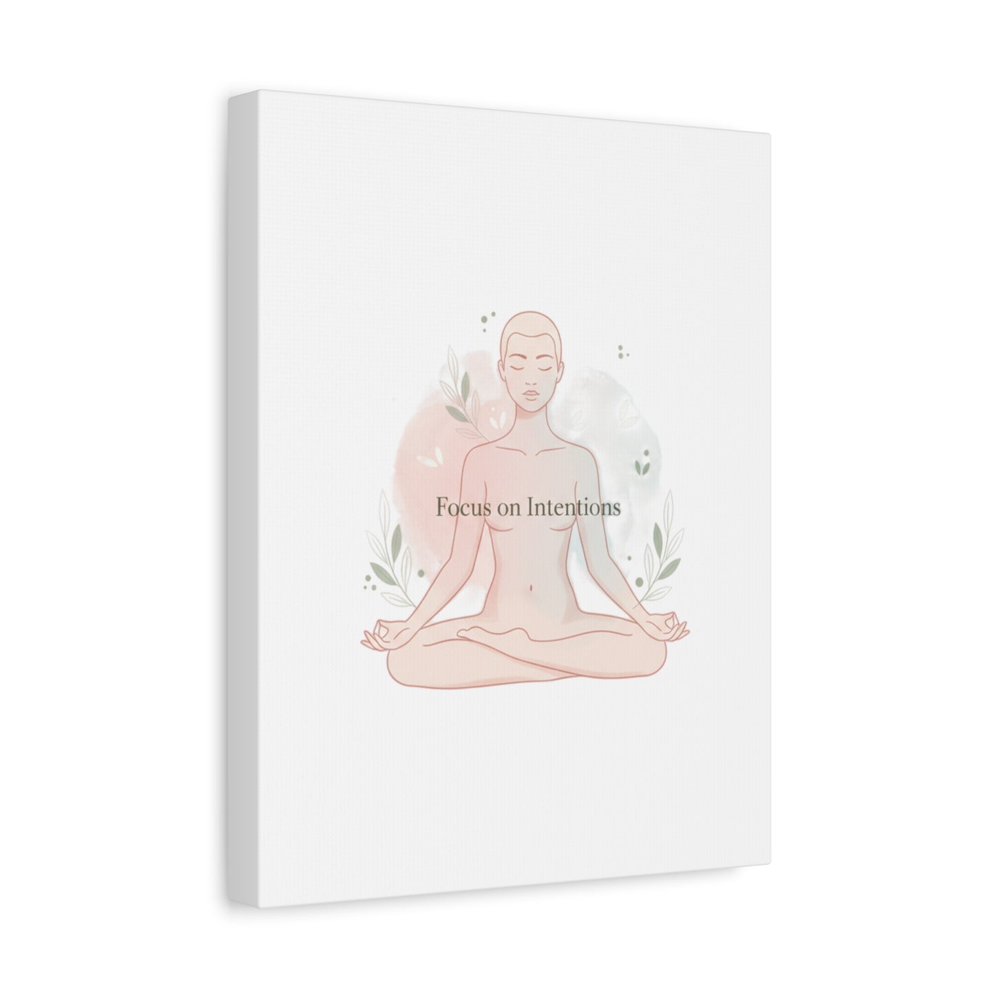 Focus on Intentions Canvas | Gentle Wellness Wall Art, Pastel Gradient Meditation Print