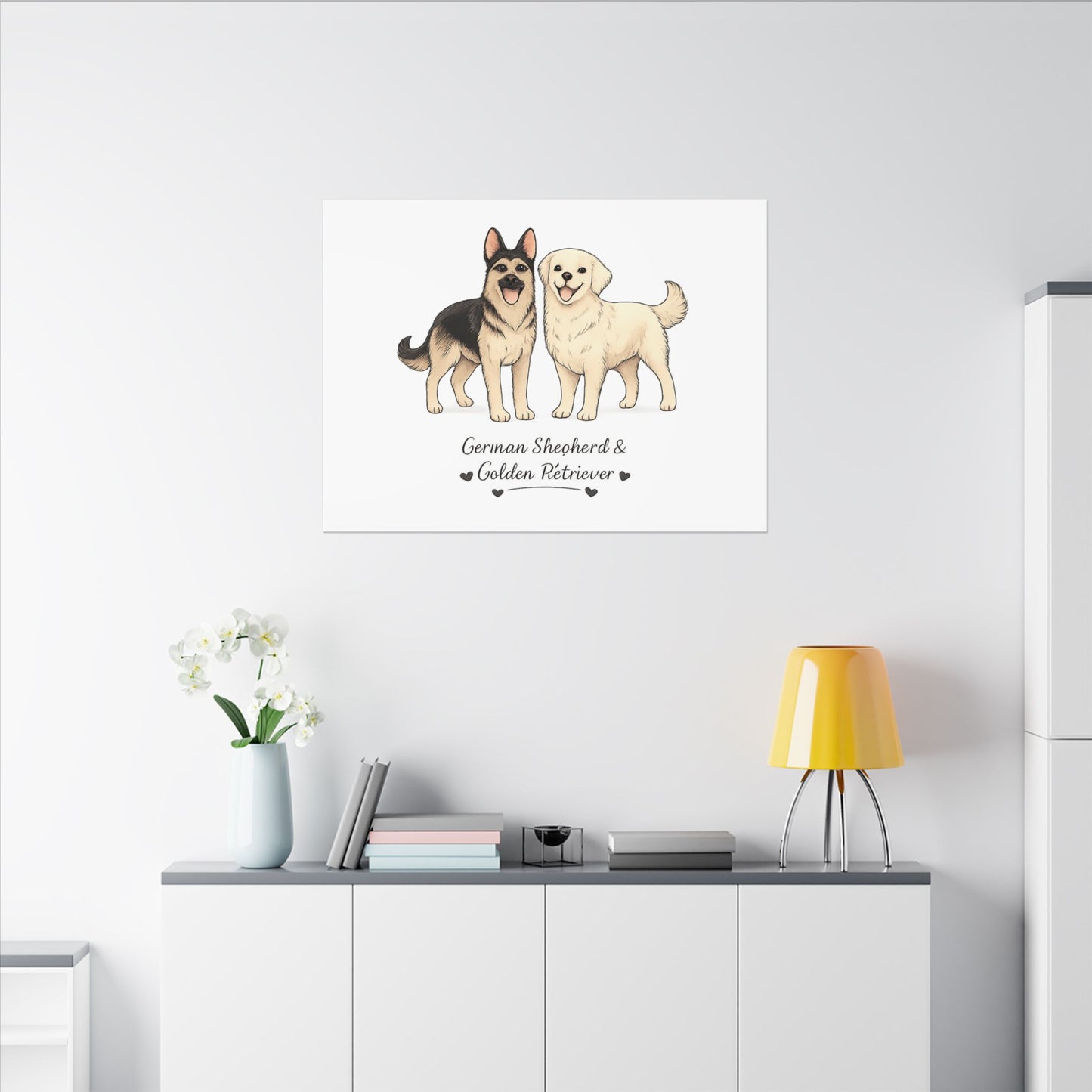 German Shepherd & Golden Retriever Canvas Wall Art
