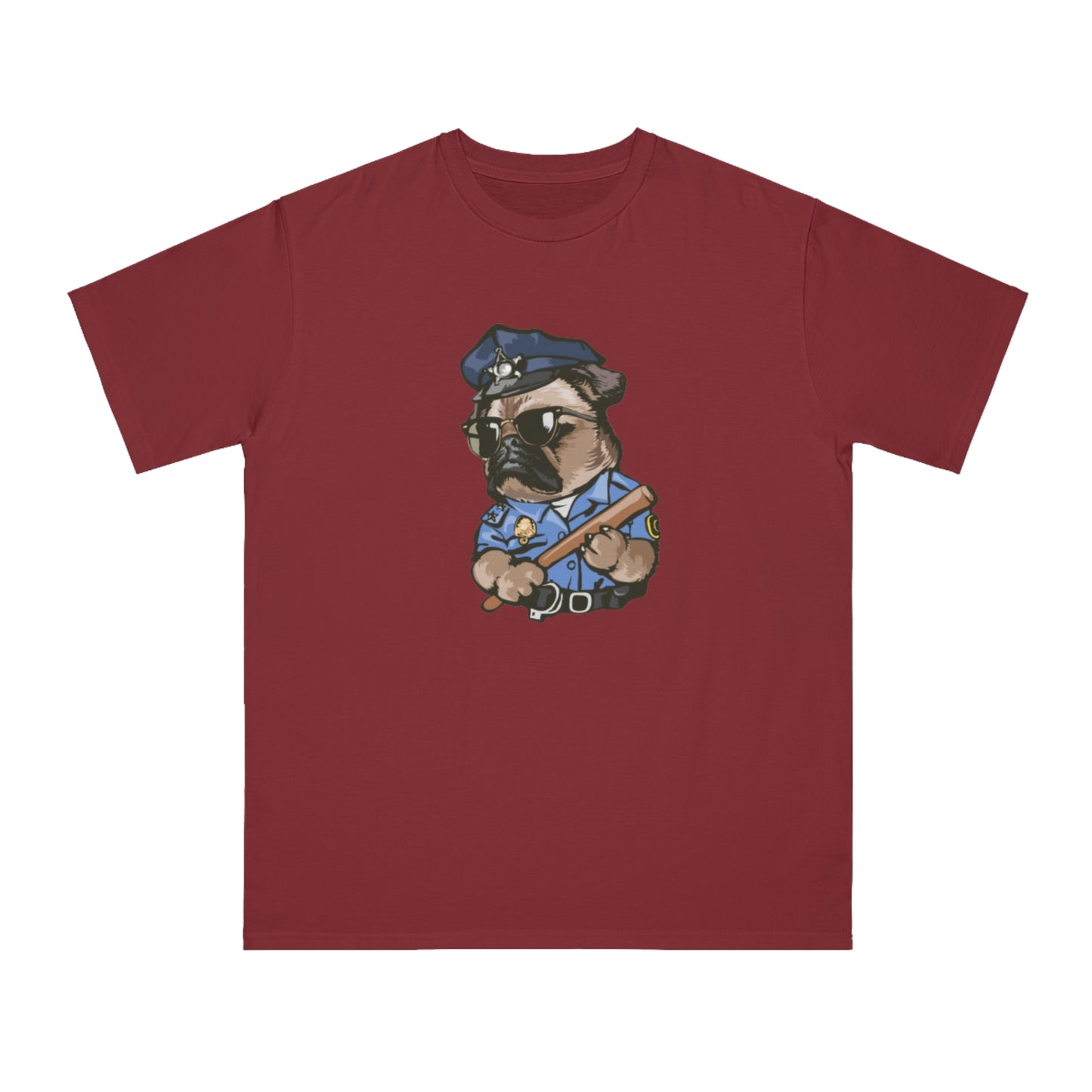Cute Pug Cop Graphic Organic Tee