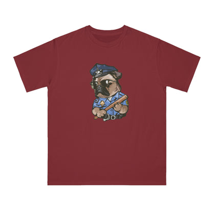 Cute Pug Cop Graphic Organic Tee