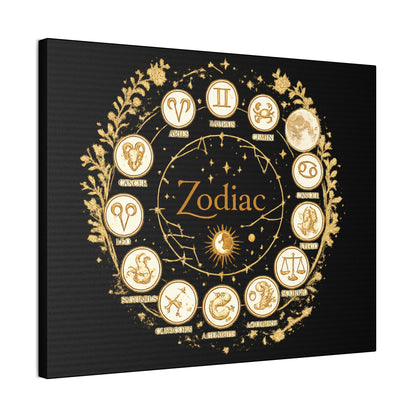 Golden Zodiac Astrology Canvas | Eco-Limited
