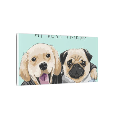 Cute Pug & Puppy Matte Stretched Print