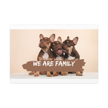 We Are Family French Bulldog Canvas Wall Art