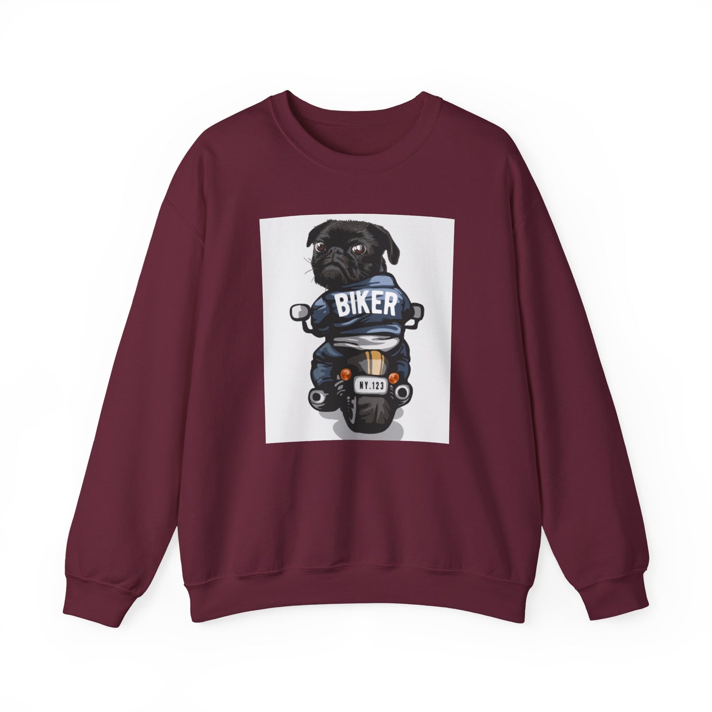 Biker Pug Graphic Sweater | Eco-Limited