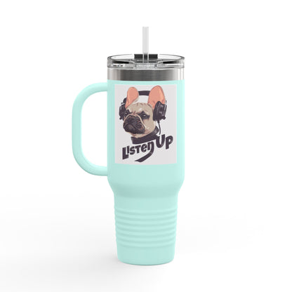 'Listen Up' French Bulldog Headphones Tumbler