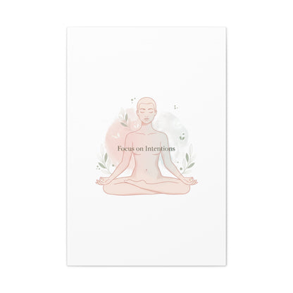 Focus on Intentions Canvas | Gentle Wellness Wall Art, Pastel Gradient Meditation Print