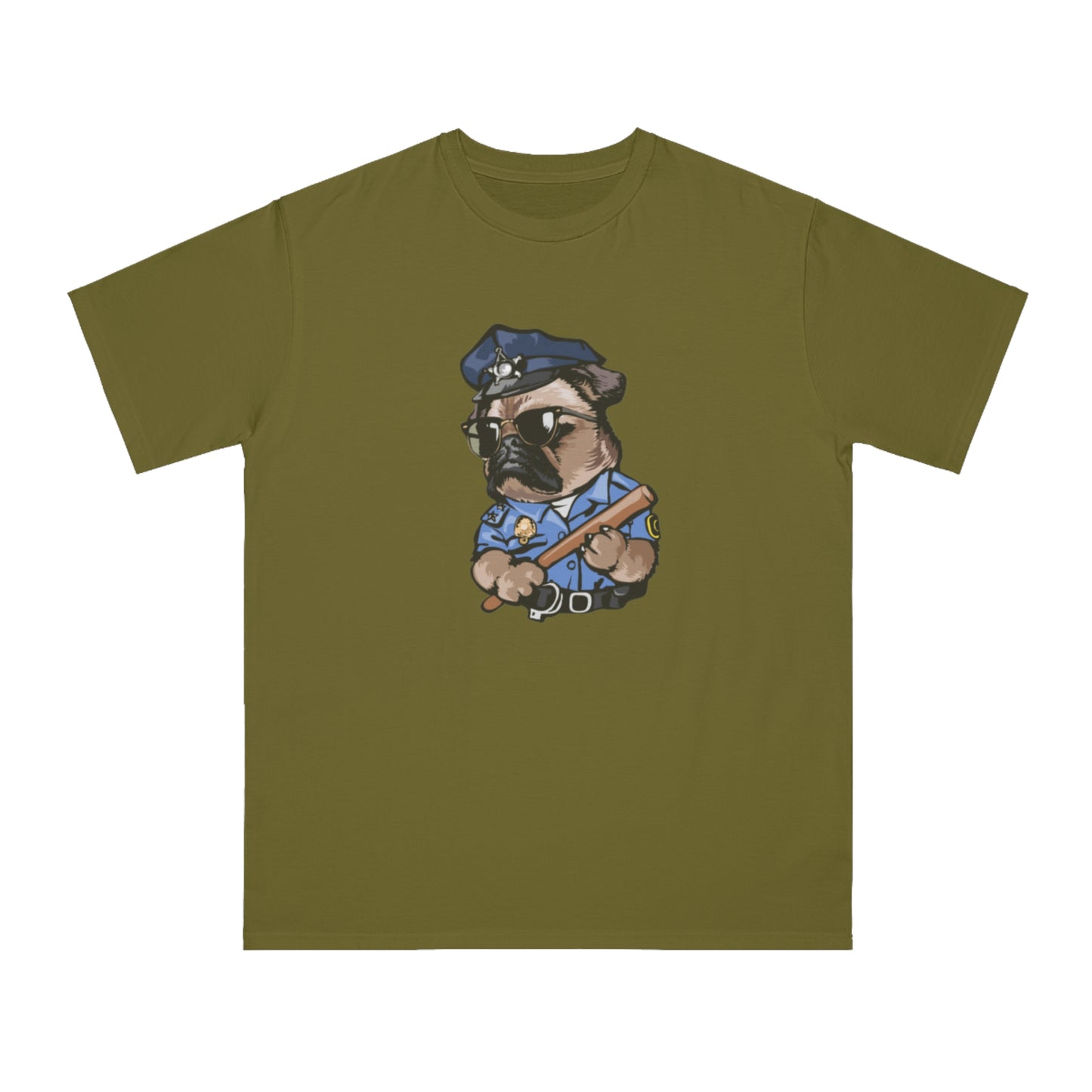 Cute Pug Cop Graphic Organic Tee