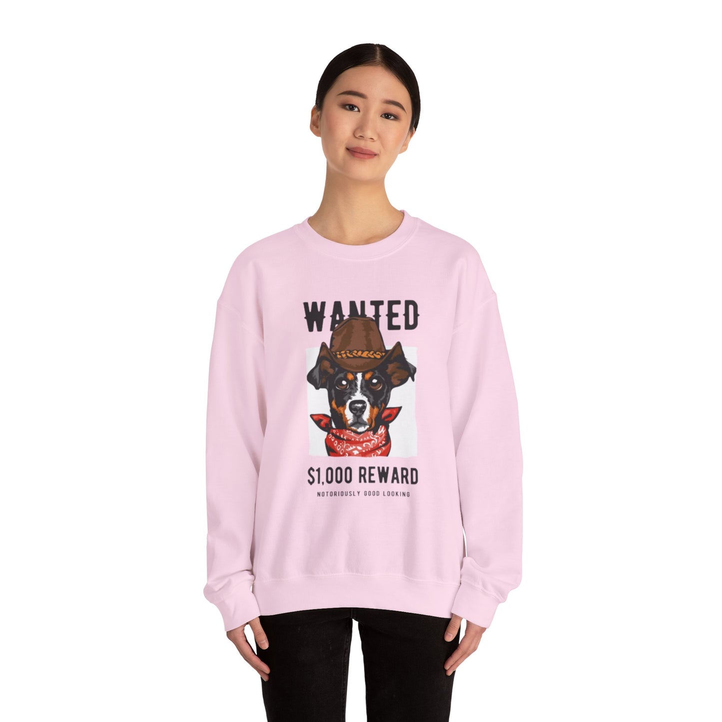 Wanted Cowboy Dog Art Sweatshirt | Eco-Limited