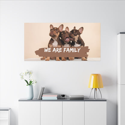 We Are Family French Bulldog Canvas Wall Art