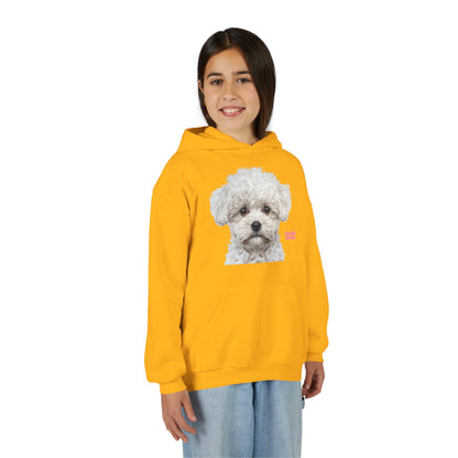 Cute White Puppy Face Youth Hoodie|Eco-Friendly - Limited