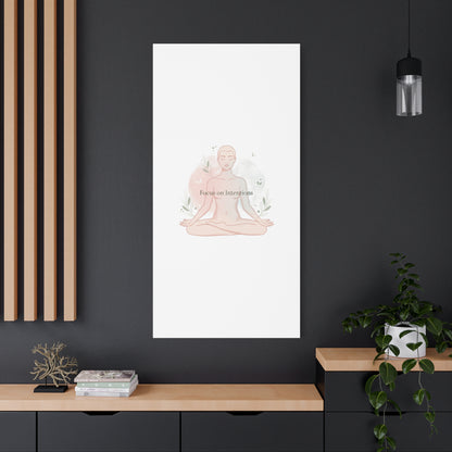 Focus on Intentions Canvas | Gentle Wellness Wall Art, Pastel Gradient Meditation Print