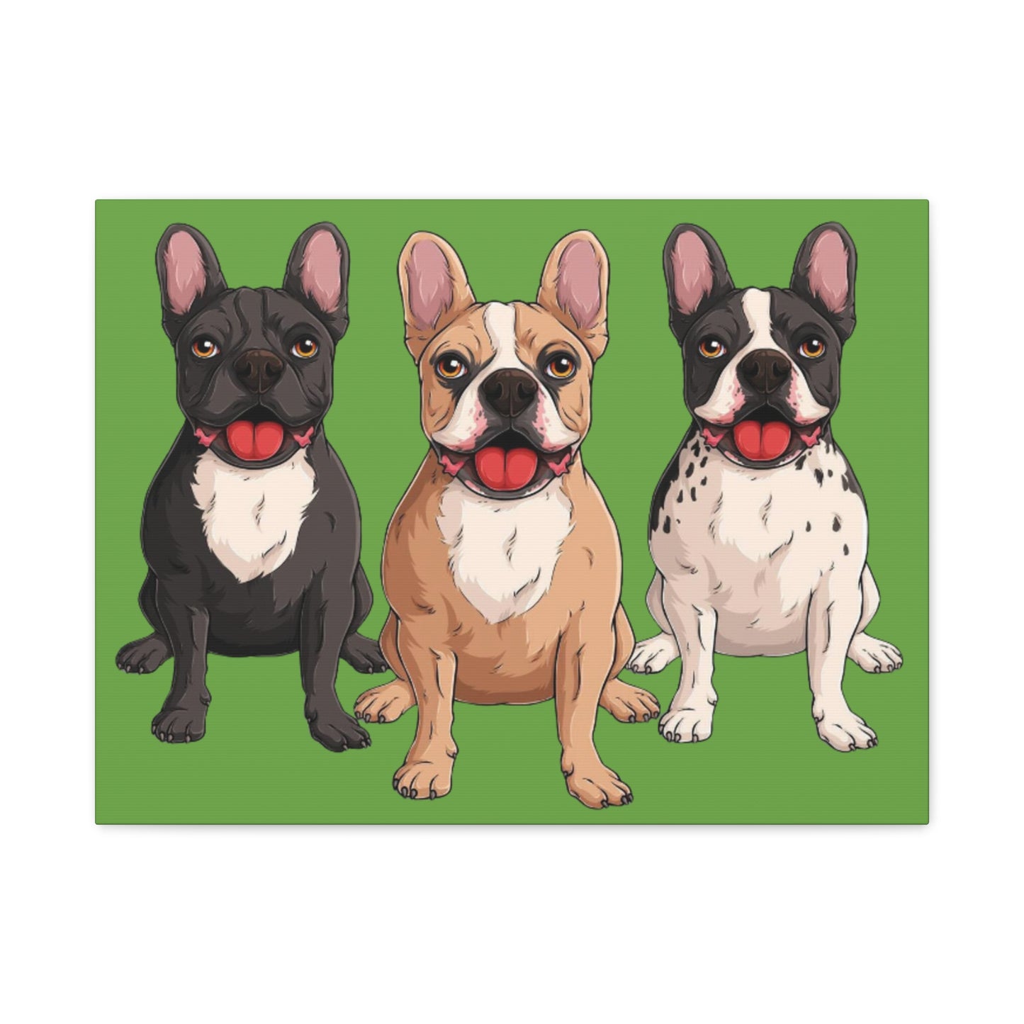 French Bulldog Trio Canvas Wall Art|Eco-Friendly - Limited
