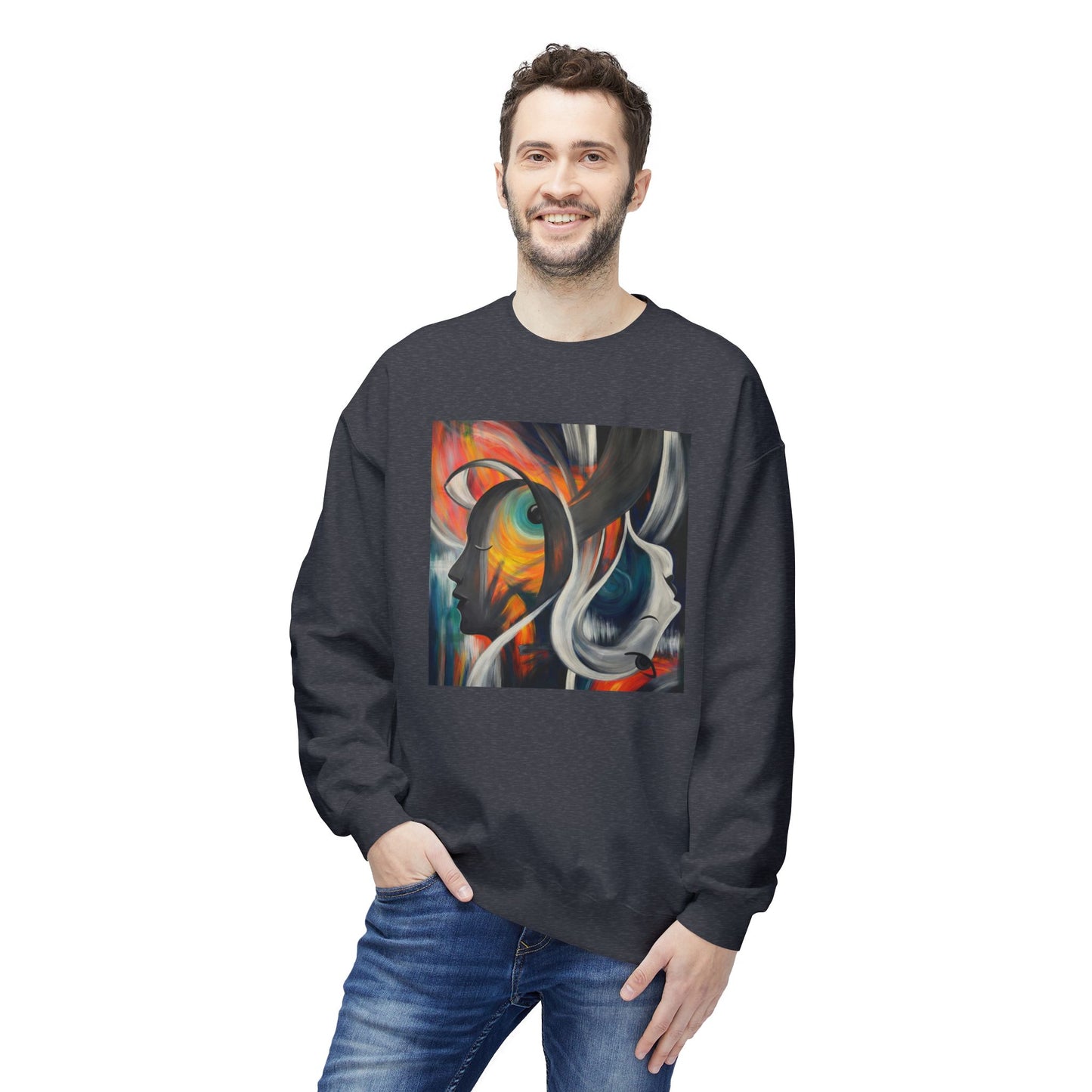 Abstract Expression Portrait Sweatshirt | Eco-Limited