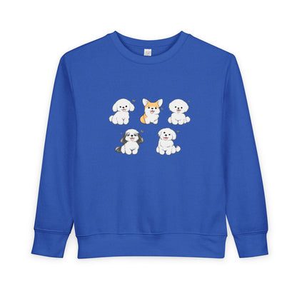 Cute Cartoon Puppies Crewneck for Kids