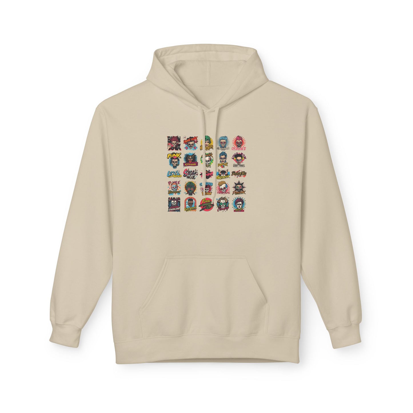 Retro Pop Culture Character Grid Hoodie|Eco-Friendly - Limited