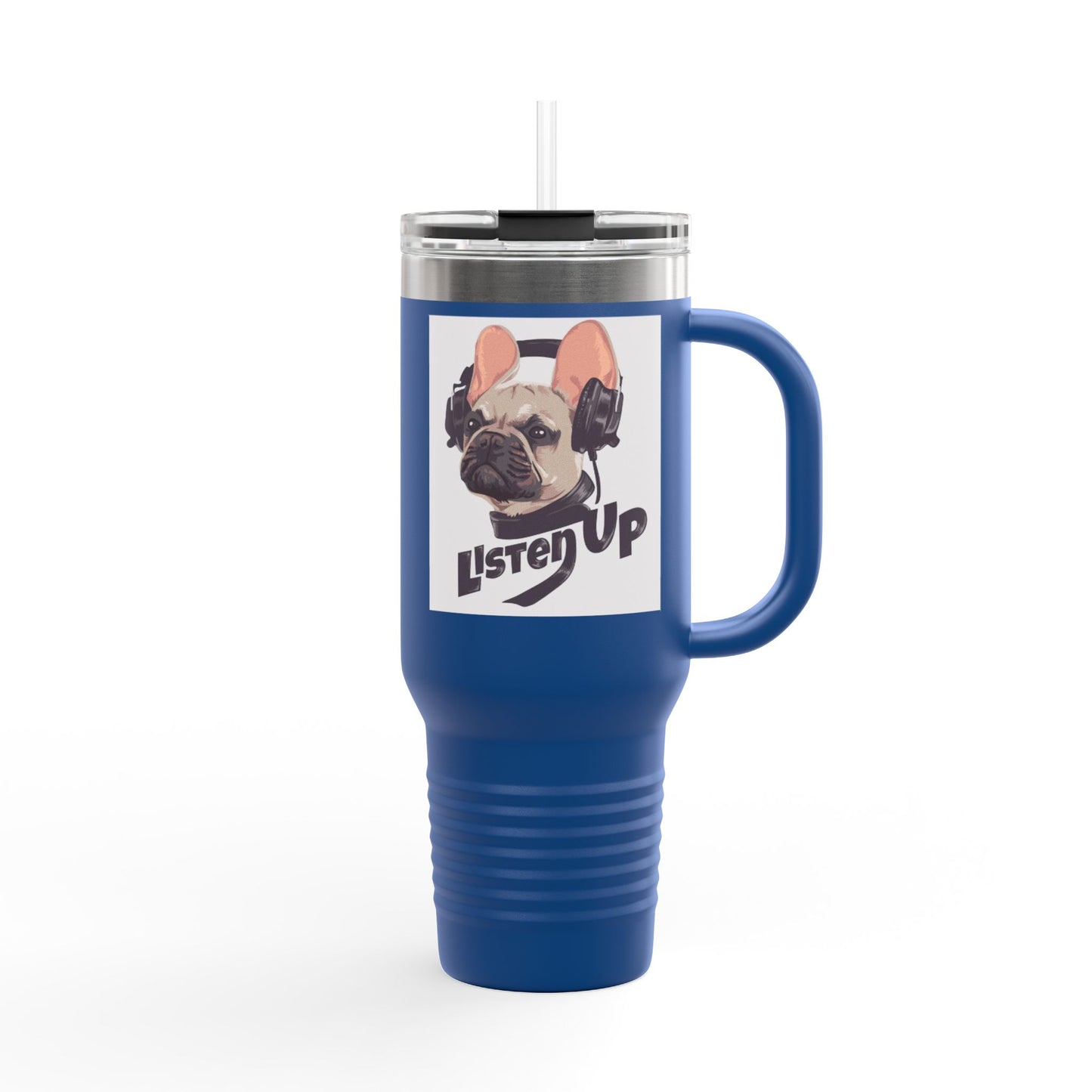 'Listen Up' French Bulldog Headphones Tumbler