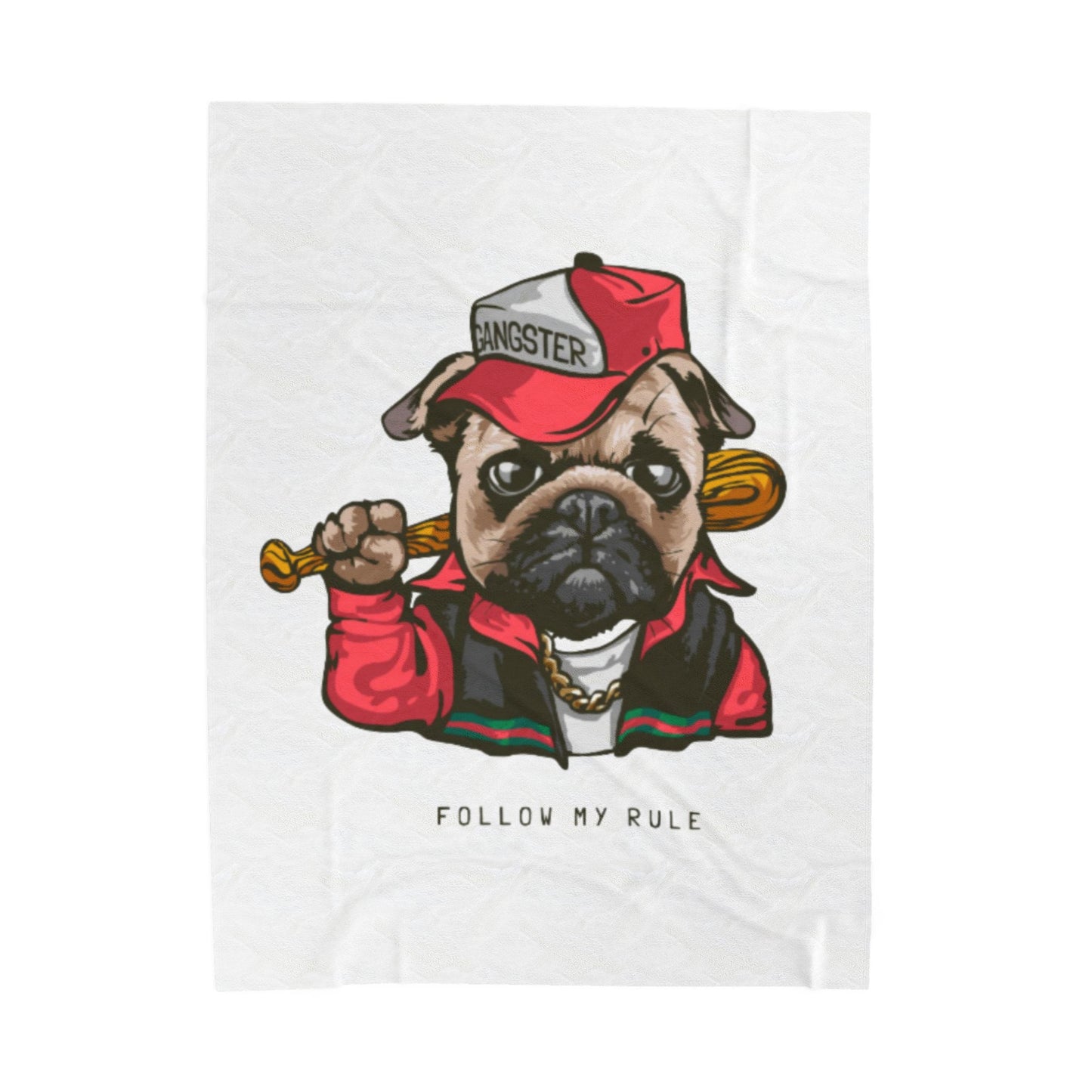 Gangster Pug Throw Velveteen Plush Blanket