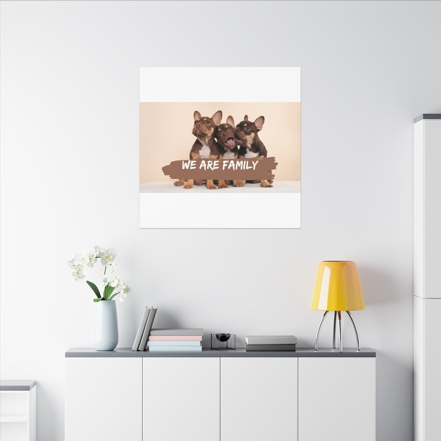 We Are Family French Bulldog Canvas Wall Art