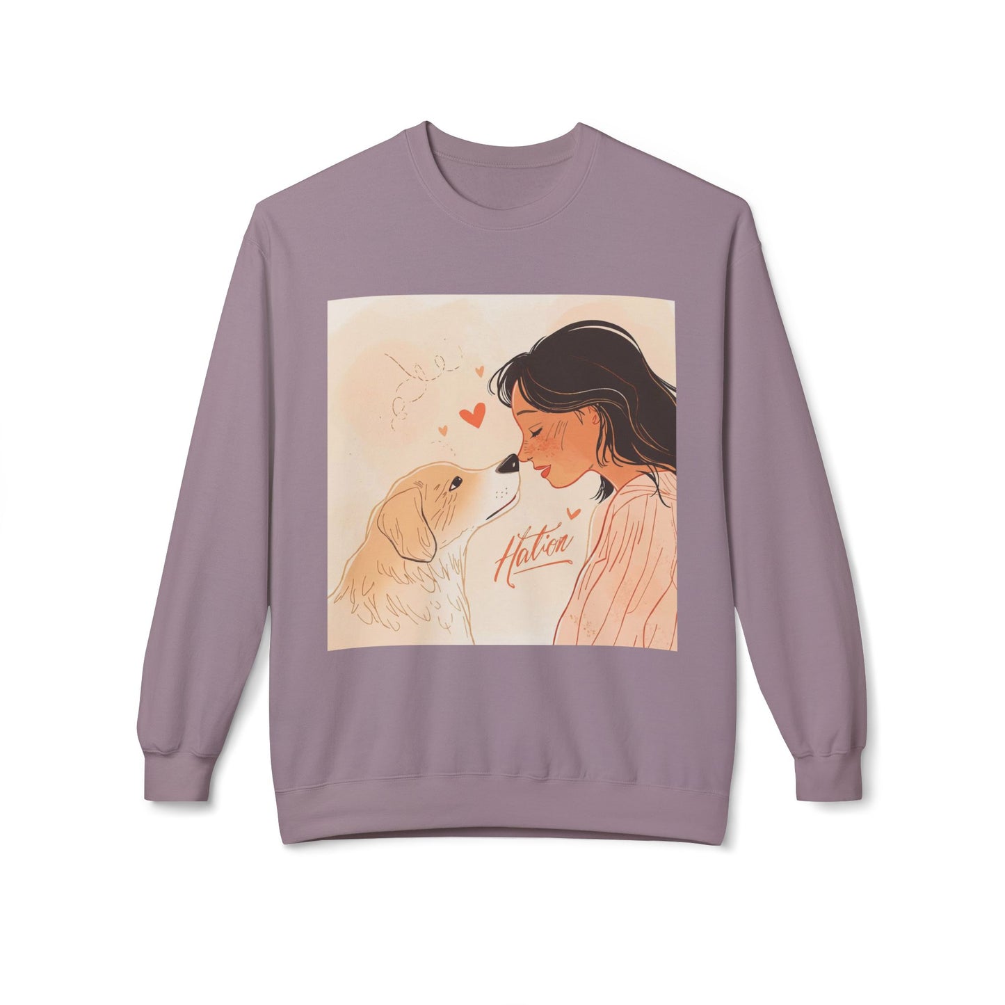 Heartfelt Dog Love Illustration Crewneck | Eco-Friendly - Limited