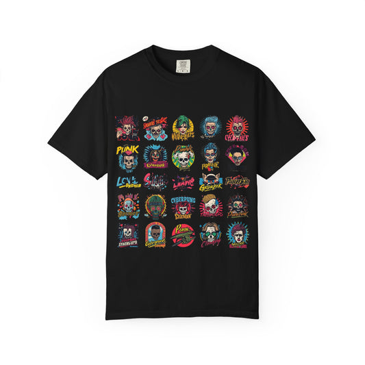 Punk Rock Skull Patch Grid T-Shirt|Eco-Friendly - Limited