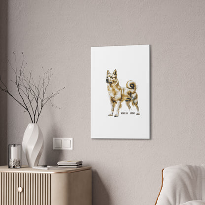 Korean Jindo Dog Illustration Canvas Wall Art | Eco - Limited