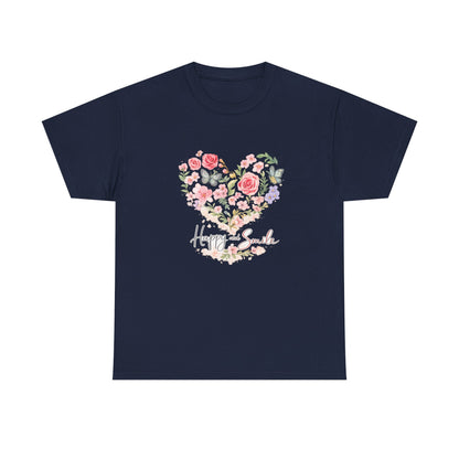 Happy Smile Floral Heart T-Shirt | Eco-Limited