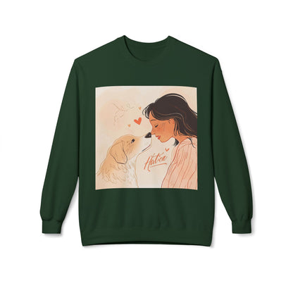 Heartfelt Dog Love Illustration Crewneck | Eco-Friendly - Limited