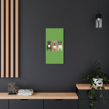French Bulldog Trio Canvas Wall Art|Eco-Friendly - Limited