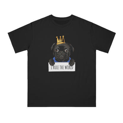 “I Rule the World” Crowned Dog Graphic Tee|Eco-Friendly
