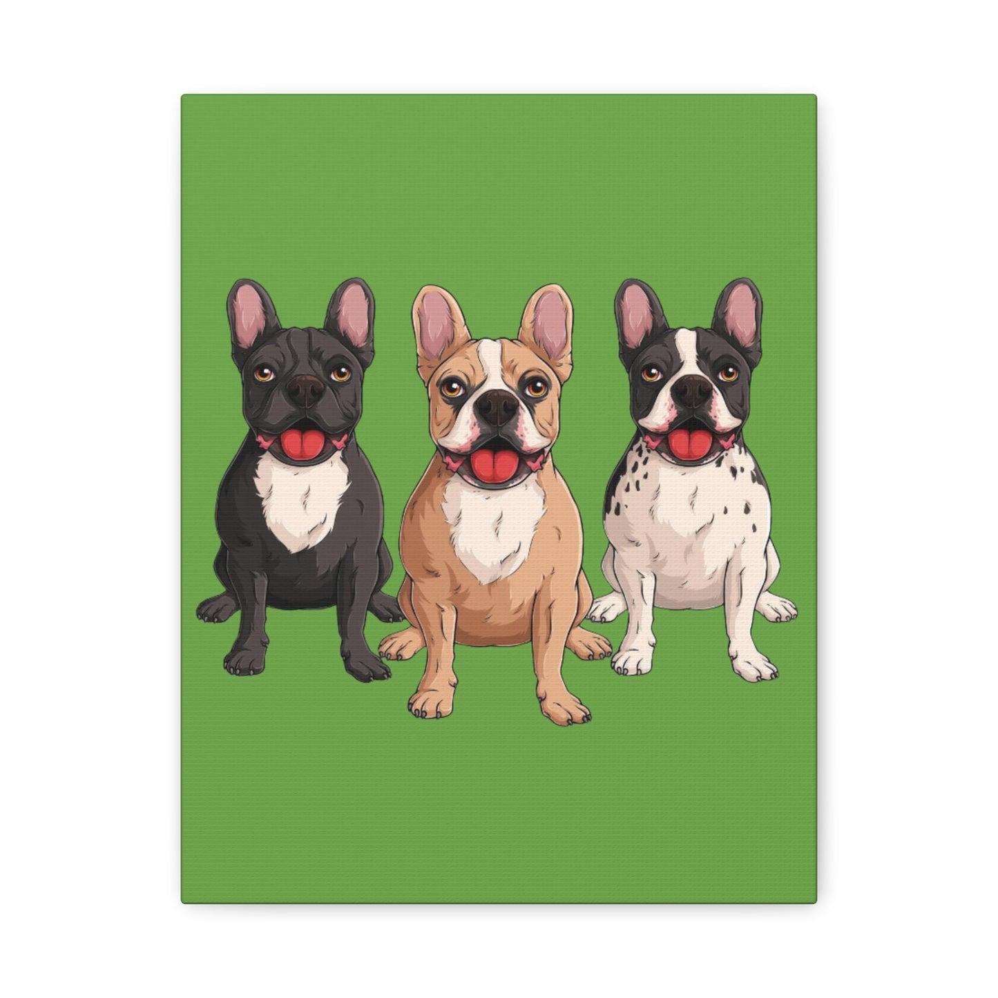 French Bulldog Trio Canvas Wall Art|Eco-Friendly - Limited