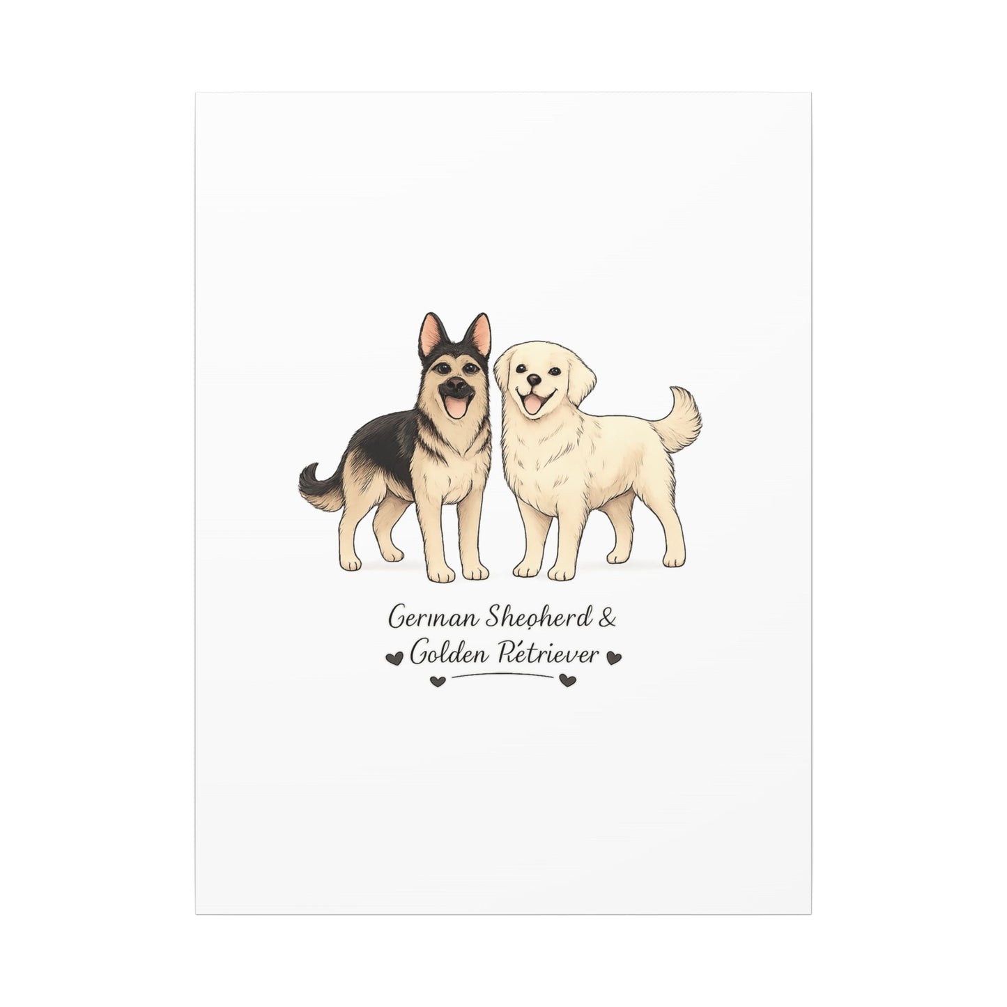 German Shepherd & Golden Retriever Canvas Wall Art