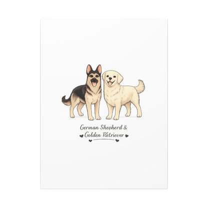 German Shepherd & Golden Retriever Canvas Wall Art