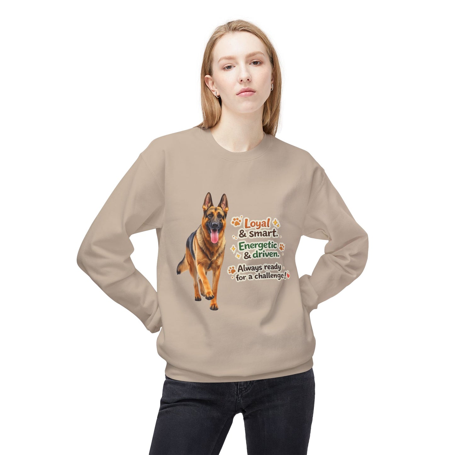 German Shepherd Character Sweatshirt | Eco-Limited