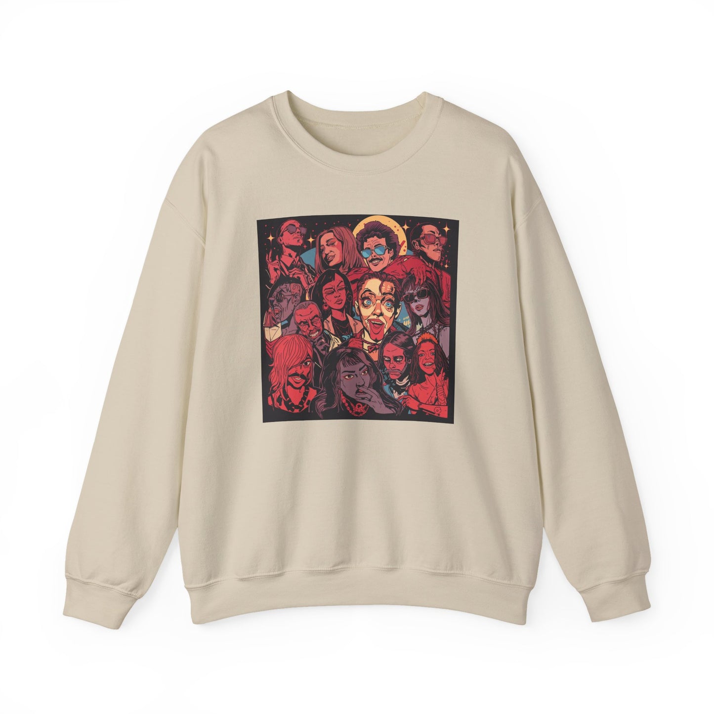 Rock Band Faces Art Sweater | Eco-Limited