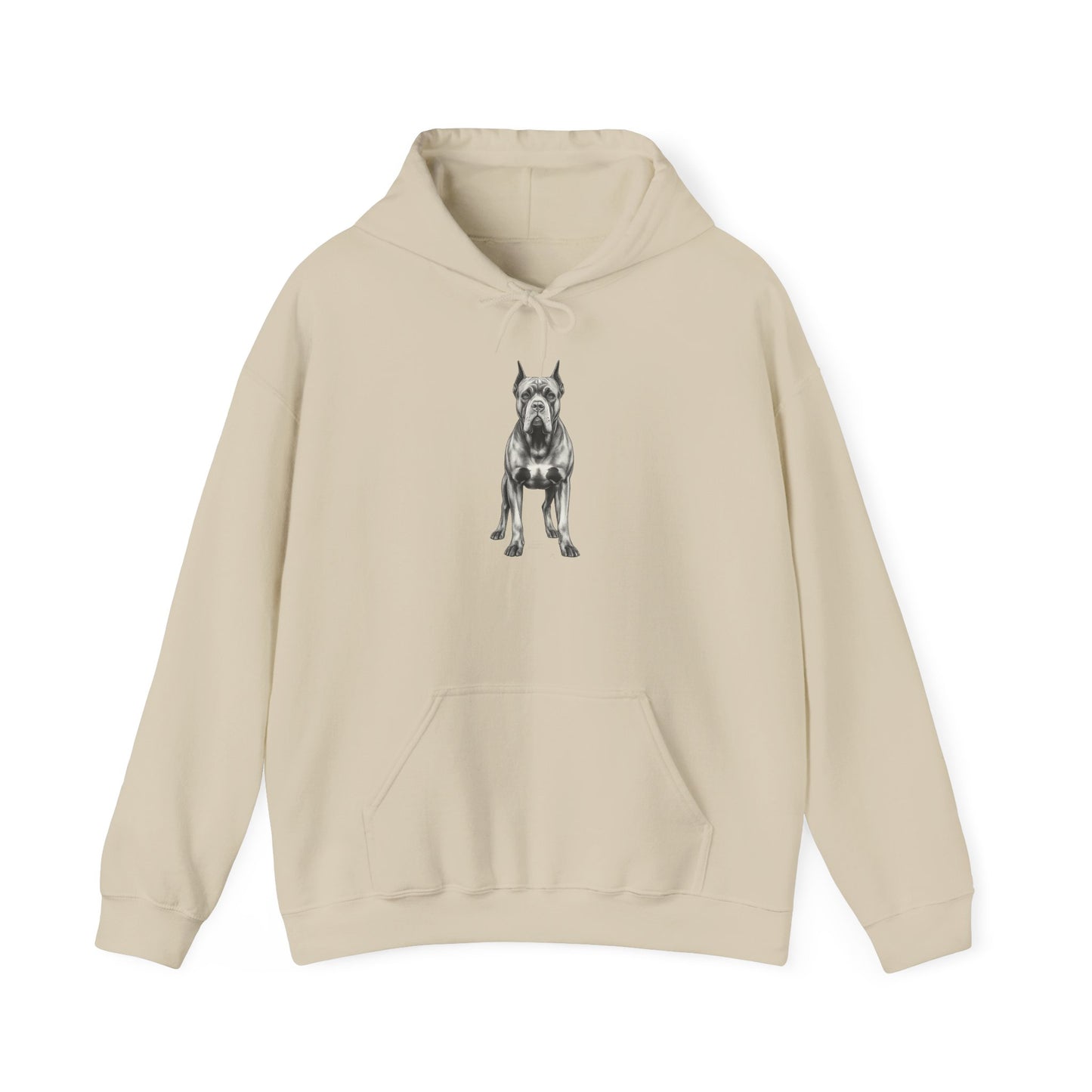 Great Dane Graphic Hoodie — Minimal Black Dog Illustration Sweatshirt
