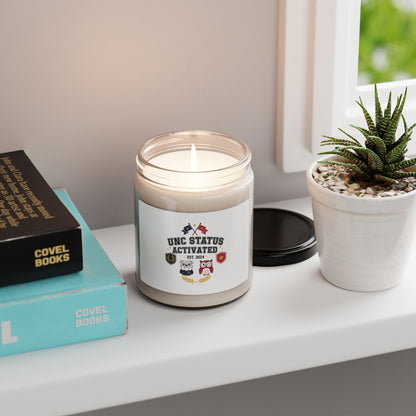UNC Status Activated Candle | varsity crest, vintage year soy candle